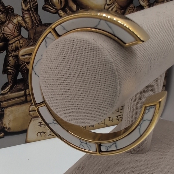 J. Crew Gold and White Minimalist Bracelet - Picture 1 of 6